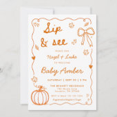 Handgetekende Doodle Frame Pompoen Herfst Sip en Z Kaart (Voorkant)