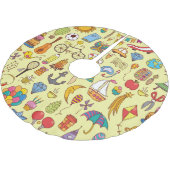 Handgetekende doodle kinder: patroon. kerstboom rok (Gekanteld)