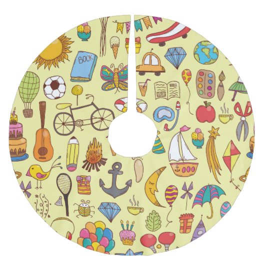 Handgetekende doodle kinder: patroon. kerstboom rok (Voorkant)