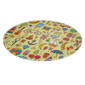 Handgetekende doodle kinder:  patroon. snijplank (Hoek)