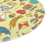 Handgetekende doodle kinder:  patroon. snijplank (Hoek)