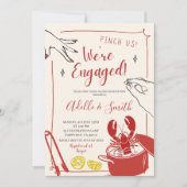 Handgetekende Doodle kreeften kook engagement Kaart (Voorkant)