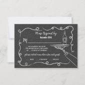 Handgetekende doodle Skeleton RSVP-responskaarten Kaart (Voorkant)