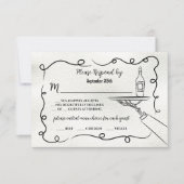 Handgetekende doodle Skeleton RSVP-responskaarten Kaart (Voorkant)