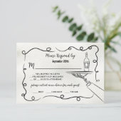 Handgetekende doodle Skeleton RSVP-responskaarten Kaart (Staand voorkant)