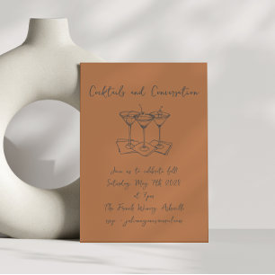 Handgetekende Doodles Cocktails Gesprek Herfst Kaart