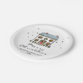 Handgetekende Doodles Home Kerstfeest Papieren Bordje (Gekanteld)
