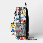 Handgetekende Doodles Speels Patroon Bedrukte Rugzak (Rechts)