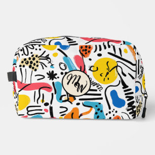 Handgetekende Doodles Speels Patroon Toilettasje
