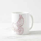 Handgetekende Dove Outline Coffee Mok (Voorkant rechts)