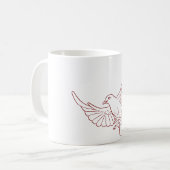 Handgetekende Dove Outline Coffee Mok (Voorkant links)
