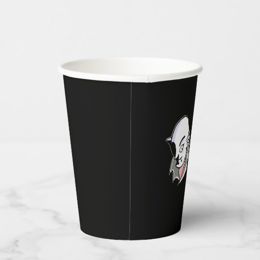 Handgetekende Dracula Halloween Papieren Bekers (Rechts)