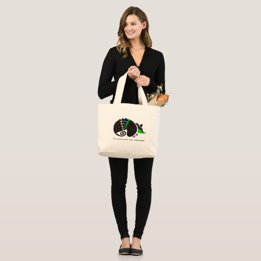 Handgetekende driebanden ARMADILLO - Behoud - Grote Tote Bag (Voorkant (model))