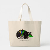 Handgetekende driebanden ARMADILLO - Behoud - Grote Tote Bag (Achterkant)