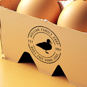 Handgetekende Duck & Round Boerderij - Eierkarton Zelfinktende Stempel