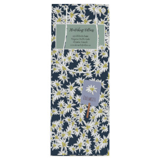 Handgetekende Edelweiss Elegant Vineyard Boutique Wijn Cadeautas