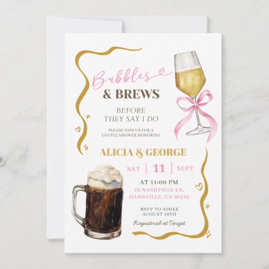 Handgetekende eigenzinnige koppels douche kaart (Voorkant)