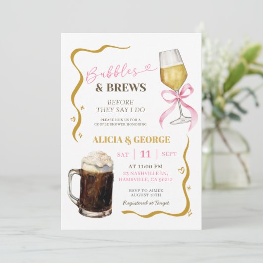 Handgetekende eigenzinnige koppels douche kaart (Staand voorkant)