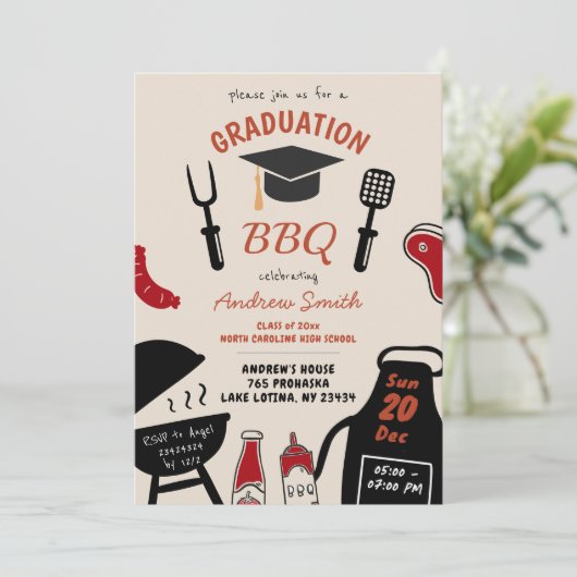 Handgetekende eigenzinnige minimalistische Afstude Kaart (Staand voorkant)