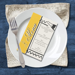 Handgetekende Elegante Eenvoudige Gele & Crème Tro Flyer
