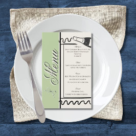 Handgetekende Elegante Eenvoudige Groene & Crème T Flyer