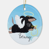 Handgetekende engel in liefhebbend geheugen dachsh keramisch ornament (Links)