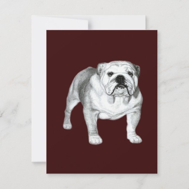 Handgetekende Engelse Bulldog (Voorkant)