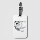 Handgetekende Engelse Bulldog T-shirt Bagagelabel (Voorkant (verticaal))