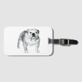 Handgetekende Engelse Bulldog T-shirt Bagagelabel (Voorkant (horizontaal))
