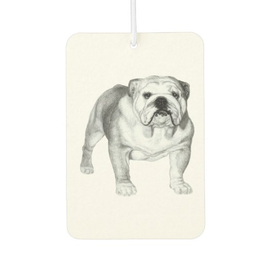 Handgetekende Engelse Bulldog T-shirt Luchtverfrisser (Voorkant)