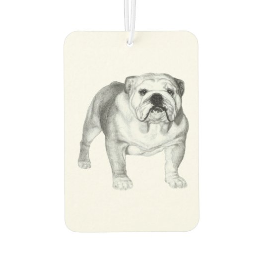 Handgetekende Engelse Bulldog T-shirt Luchtverfrisser (Achterkant)