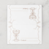Handgetekende espresso martini - trouwkaarten plaatskaartje (Buitenkant ongevouwen)
