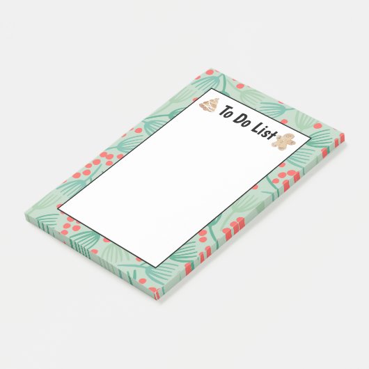Handgetekende Evergreen pine met kerstboomstructuu Post-it® Notes (Schuin)