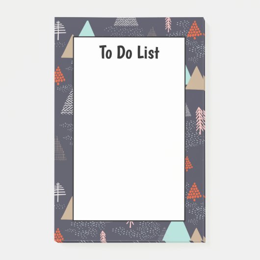 Handgetekende Evergreen Pine Trees in sneeuw om li Post-it® Notes (Voorkant)