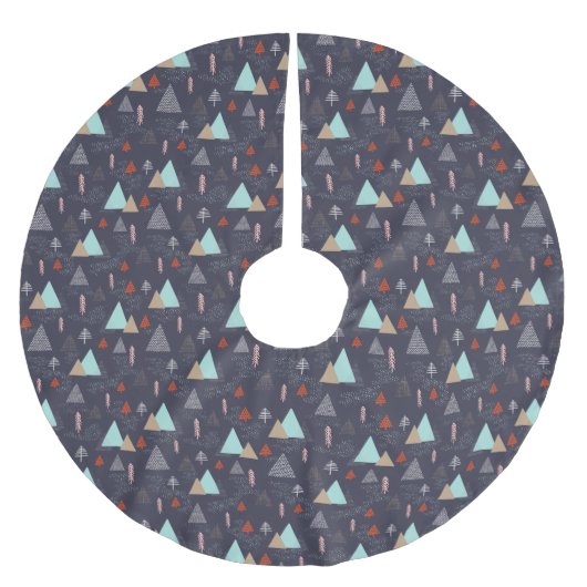 Handgetekende Evergreen Pine Trees op sneeuw bij n Kerstboom Rok (Voorkant)