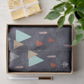 Handgetekende Evergreen Pine Trees op sneeuw bij n Tissuepapier (Geschenk)