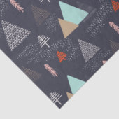 Handgetekende Evergreen Pine Trees op sneeuw bij n Tissuepapier (Detail)