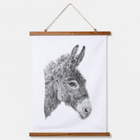 Handgetekende ezel pointillisme zwart-wit dier