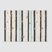 Handgetekende Faux Gold Hearts & Stripes Patroon Tissuepapier (Voorkant)