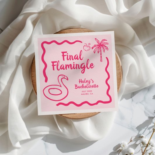 Handgetekende Final Flamingle Bachelorette Servet