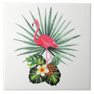 Handgetekende flamingo Decorative Ceramic Photo Ti Tegeltje