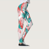 Handgetekende flamingo: waterverf naadloos patroon leggings (Rechts)
