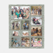 Handgetekende Floral 11 Memory Fotocollage Fleece Deken (Voorkant)