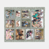 Handgetekende Floral 11 Memory Fotocollage Fleece Deken (Voorkant (Horizontaal))