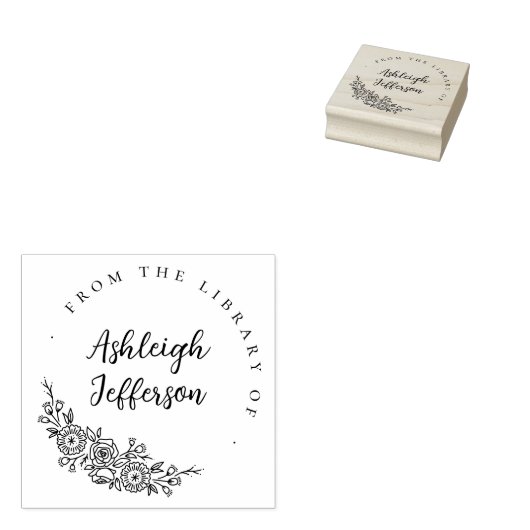 Handgetekende Floral Custom Library van aangepaste Rubberstempel (Gestempeld)