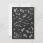 Handgetekende Floral Garland Script krijtbord RSVP Kaartje (Achterkant)