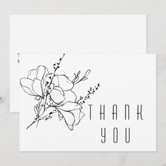 Handgetekende Floral II Spray Funeral Bedankt (Voorkant / Achterkant)