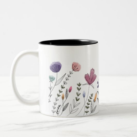 Handgetekende Floral Mok (Links)