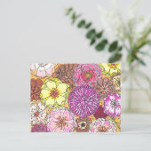 Handgetekende Floral Postal Wenskaart Briefkaart (Staand voorkant)