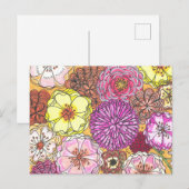 Handgetekende Floral Postal Wenskaart Briefkaart (Voorkant / Achterkant)